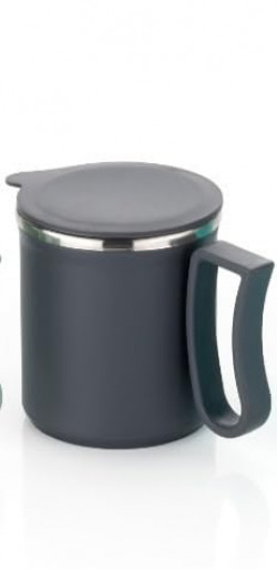 JOIN BROTHER DONE DEAL Coffee Mug with Lid Insulated Stainless Steel for Tea Milk Mug Inner Stylist Double Wall Cup for Home Office Restaurant Use Gift Pack of 1 Pic(Gray)