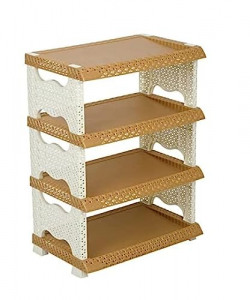 ARISTO VITTORA Shoe Rack 4 Layer Plastic Rack for Kitchen, Offices, Home, Hospitals, Schools, Doctors, Beauty Parlour, Saloons, Color May Vary, (51 x 33 x 71 CM)