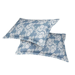Amazon Brand  Umi 144 TC 100% Cotton Printed Pillow Case | Pack of 2 | Breathable and Skin Friendly| Oeko-Tex Certified | Meadow - Blue