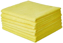 Amazon Brand - Presto! Thick Microfibre Cleaning Cloth, 60 x 40 cm, 330 GSM, Set of 8, Yellow