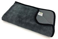 SOFTSPUN Microfiber Cloth for Car - 600 GSM, 54x60cms, 1Pcs, Grey Twisted Loop Super Absorbent Towel - Edgeless Design with Plush Pile and Lint Free Cloth for Drying and Detailing.
