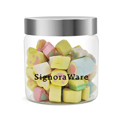 Signoraware Glaze Borosilicate Jar Airtight Steel Lids, Kitchen Clear Canister Storage Container Set for Multipurpose Storage 500ml, Set of 1, Clear