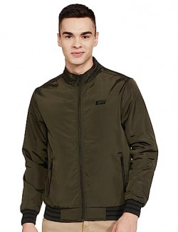 The Indian Garage Co Men's Regular Jacket (0521-JKT-47-09_Olive M)