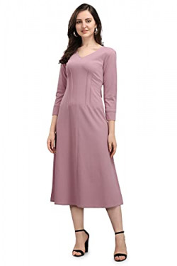 PURVAJA Women's Corduroy Fit and Flare Maxi Dress (Ruby-036-LV-S_Light Violet