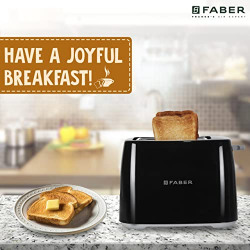 Faber FT 900W BK 900-Watt 2-Slice Pop-up Toaster (Black)