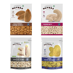 Nutraj Dry Fruits Combo Pack 1 Kg | Almond, Cashew, Pista, Raisin (250g each).