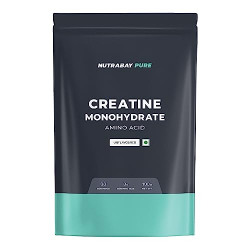 Nutrabay Pure Micronised Creatine Monohydrate Powder, (100g, Unflavoured), Pre/Post Workout Supplement for Muscle Repair & Recovery | Supports Athletic Performance & Power