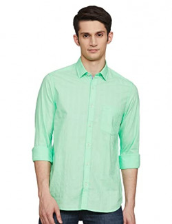 Colorplus Color Plus Men's Solid Regular Shirt (CMSS27666-N3_Green S)
