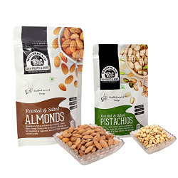 WONDERLAND FOODS (DEVICE) Dry Fruits Roasted & Salted Almonds 200g + Pistachios 100g Combo