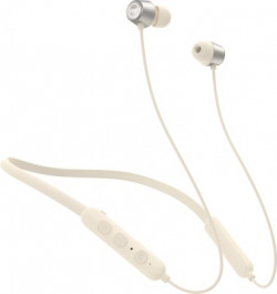 Mivi Collar D25 Earphones with fast charge, 24Hours playtime, Powerful Bass Bluetooth Headset(Beige, In the Ear)