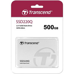 Transcend 500GB Solid State Drive 2.5" SSD SSD220Q SATA III 6Gb/s, Sequential Read/Write up to 550/500 MB/s - TS500GSSD220Q