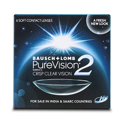 Bausch & Lomb Purevision 2 Monthly Disposable Contact Lens (-2.50, Clear, 6 Lenses)