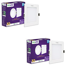 EcoLink 10W Square Ceiling Downlighter (Warm White,Pack of 2)