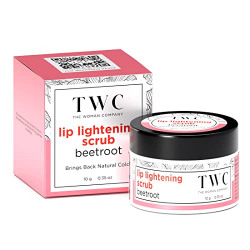 The Woman Company Lip Lightening Scrub For Women with Beetroot, Coconut & Walnut | Reduction in Dark Lips & Pigmentation | Heals Dry & Chapped Lips  10 gm