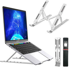 Wayona Tabletop Laptop Stand Height Adjustable Aluminum Ergonomic Tablet Stand Foldable Portable Desktop Holder Compatible with All Laptops (Up to 14 inches)
