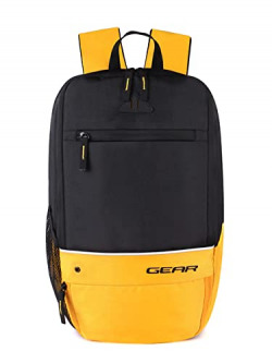 Gear SUPERIOR XL 17L Water Resistant School Bag/Casual Backpack/College Bag for Men/Women (Black-Yellow)