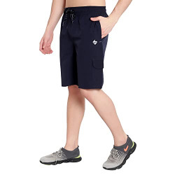 John Ally Athletic Sports Cargo Shorts for Men with Zip Pockets and Elastic Waistband Quick Dry Lightweight Activewear.