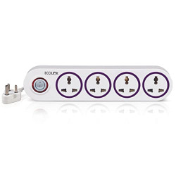 Ecolink Guardian Chief 4 Way Extension Board/Cord, Multi Socket Spike Guard 6A | Extension Board with LED Indicator | Cable Length: 1.5 meter | Pack of 1
