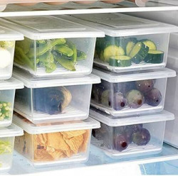 prayati Plastic Fridge Container  - 1500 ml(Pack of 5, White)