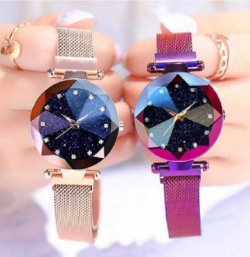 Razyloo magnet-WATCH Luxury Strap Diamond Dail Best Deal Gift Collection Amazing Style Festival Look Analog Watch  - For Girls