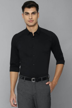 Men Super Slim Fit Solid Spread Collar Formal Shirt