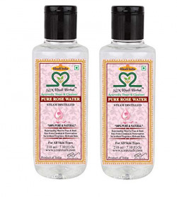 S2M Khadi Herbal Rose water/Toner Rejuvenating Mist For Face and Body Steam Distilled for all Skin Types 210 ml - (Pack of 2)