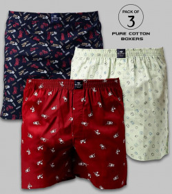 Pack of 3 Printed Men Boxer