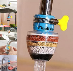 Finalize Tap Water Purifier Filter Faucet 6 Layer Carbon Activated Dust Chlorine Remover Water Softener for Drinking Cartridge Alkaline Taps for Kitchen Sink Bathroom Wash Basin (Multicolor)