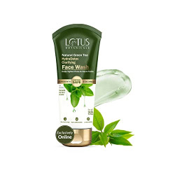 LOTUS BOTANICALS Natural Green Tea Hydradetox Clarifying Face Wash Gel With Niacinamide|Boosts Glow & Brightens Skin|Fights Acne|Tightens Pores & Clears Toxins|Preservative Free|For All Skin Type|100G
