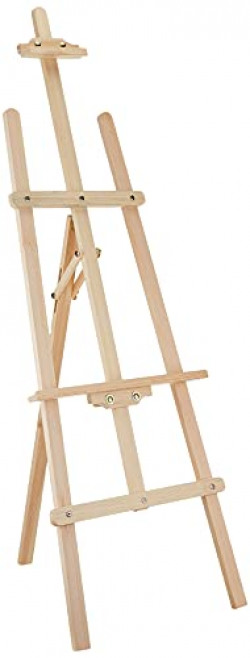 Amazon Brand - Solimo Wooden Easel with Adjustable Stand, 48cm x 145cm