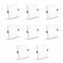 Crompton 5W 3-in-1 Color LED Recessed Square Panel Light_ Pack of 8