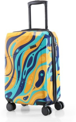 NASHER MILES Manali Hard-sided Polycarbonate Cabin Orange Multicolor 55cm Trolley bag Cabin Suitcase - 20 inch