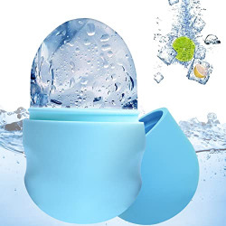 Ice Face Roller, Ice Mold Holder for Face Reusable Facial Ice Cube Silicone Skin Care Massage Icing Tools, Calms Skin & Shrinks Pores & Eye Puffiness Relief