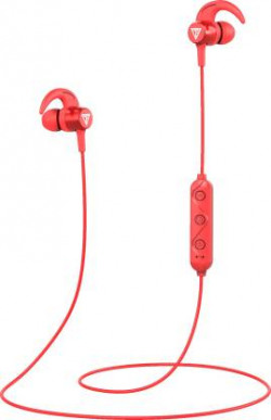 TECHFIRE N95- 12 Hours Playtime with superior sound Neckband Headphone Bluetooth Headset(Red, In the Ear)