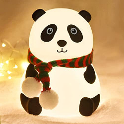 The Bright Storey Night Light for Kids, Panda Nursery Soft Silicon Lights with Battery, 7 Color Table Lamp,Room Decor, USB Rechargeable, Gifts for Kids