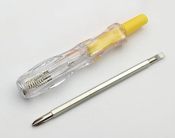 GLUN Voltage Line Tester AC/DC 120-250V Tester Screwdriver with 3.5mm Slotted (+, ) Phillips Screwdriver Circuit Tester Pen Pack of 1