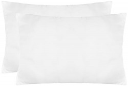 Amazon Brand - Solimo Polyester Microfibre Solid 2-Piece Ultra-Soft Bed Pillow Set, Standard Size, White, 40 X 60 Cm, 120 TC