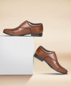 Paragon FB11220GP Corporate Office Comfortable Cushioned Daily Occasional Shoes Lace Up For Men(Tan)