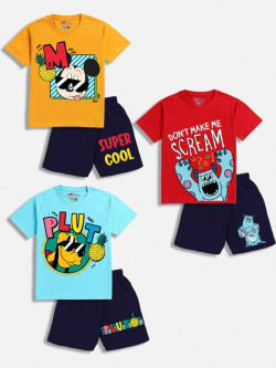 Boys Casual T-shirt Shorts(Multicolor)