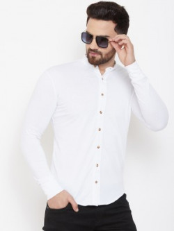Oosh Men Solid Casual White Shirt Starts@295