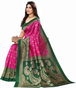 Madhumeena Printed Bollywood Art Silk Saree(Pink)Starts@249
