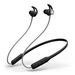 Boult Audio FXCharge Bluetooth Earphones with 32H Playtime, Dual Pairing Neckband, Zen ENC Mic, Type-C Fast Charging (5Mins=7.5Hrs), Biggest 14.2mm Bass Driver IPX5 Premium Silicone Neck band (Black)
