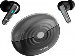 Wings Flobuds 200 Made In India Transparent Case Smart ENC, Voice Assistant Support. Bluetooth Headset(Black, True Wireless)