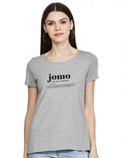 VERO MODA Women's Regular Fit T-Shirt (216683702-Grey Melange_Grey Small)