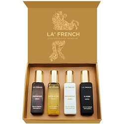 LA' French Oudh Perfume Gift Set 4x20ml Extra Long Lasting Oud Liquid Perfume Scent, Eau De Parfum, Adventure Oud, Romance Oud, Al Hisan, Oud Woody For Men