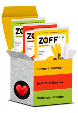 Zoff Combos Red Chilli Powder, Turmeric Powder & Coriander Powder | Pack of 3 | No Colors, Pure & Fresh Masala For Cooking, Hygienically Packed | 500 Gram Each | Total Weight - 1500 gm