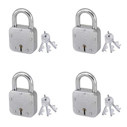 Harrison T-27 / BCP-0031_PK 4 Steel 6 Levers Padlock with 3 Keys (Pack of 4)