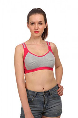 Fashion Comfortz Womens Cotton Lycra Molded Cup|Sports Bra|Gym Bra|Yoga Bra|Running Bra|Teenage Bra|Sports Bra Women|Sports Bra for Women for Gym|Sports Bra for Girls|Sports Bra Combo Pink