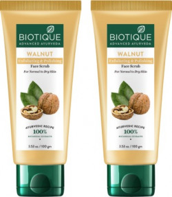 BIOTIQUE Walnut Exfoliating & Polishing Face Scrub tube 100g x 2 Scrub(200 g)