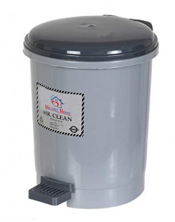 Heart Home 2.5 Liter Mini Desktop Trash Bin with Lid Tiny Garbage Trash Bin (Grey) (HS_36_HEARTH018540), Small